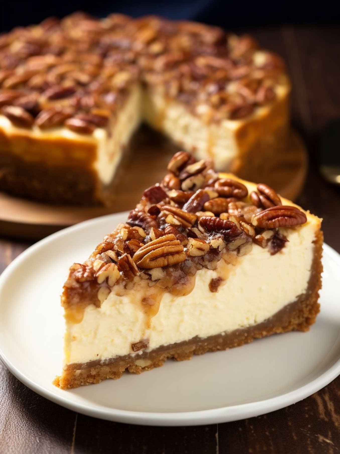 BAKED CHEESECAKE CARAMEL PECAN 
